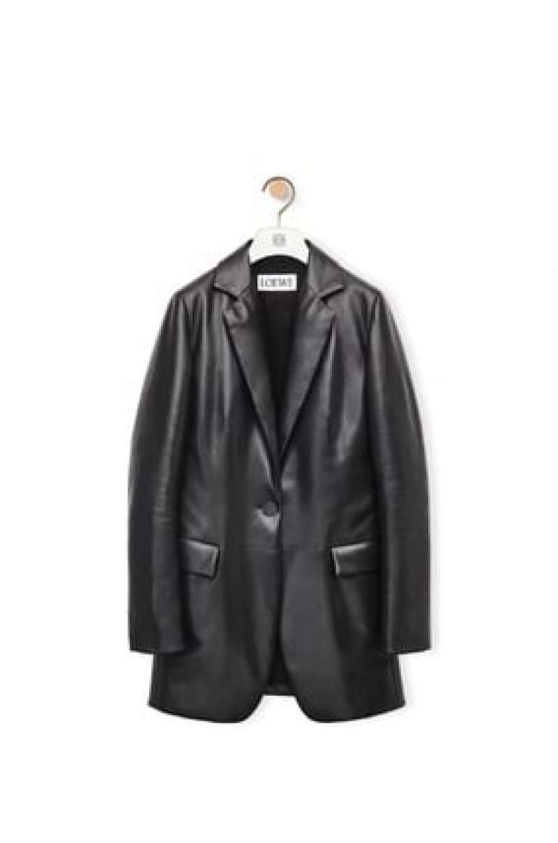 Chaquetas Loewe Acolchado tailored jacket in nappa Mujer Negras | 834TIQEBP