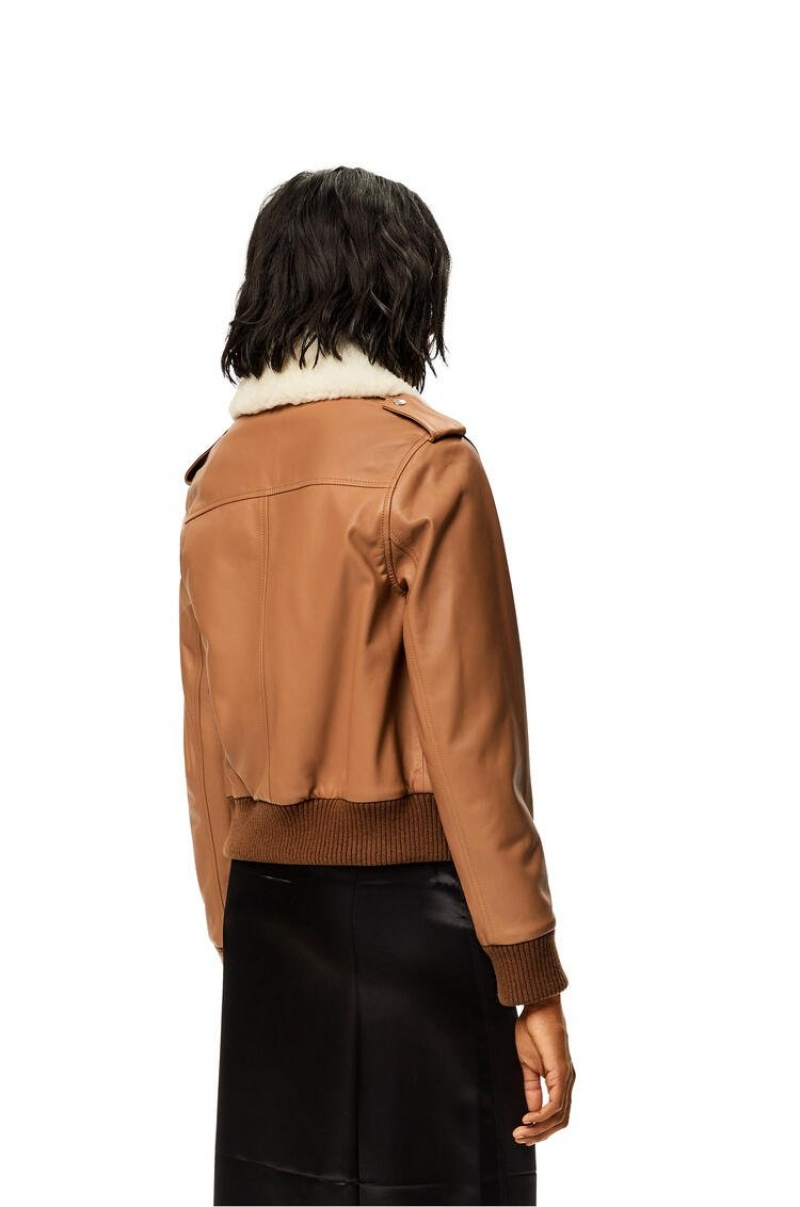 Chaquetas Loewe Aviator jacket in nappa Mujer Blancas | 498ZWAXPI