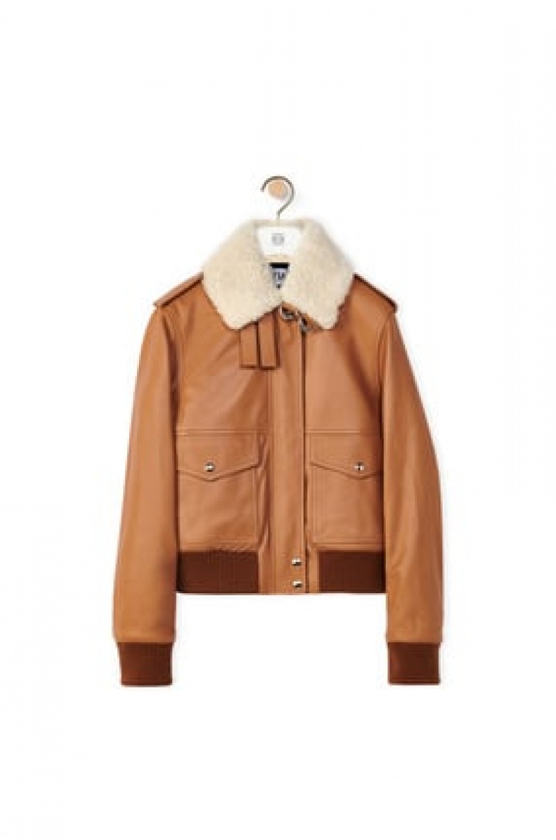 Chaquetas Loewe Aviator jacket in nappa Mujer Blancas | 498ZWAXPI