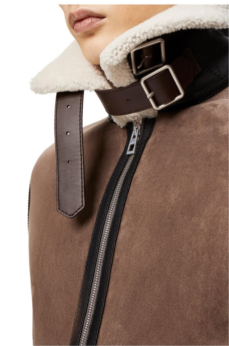 Chaquetas Loewe Aviator jacket in shearling Hombre Natural / Taupe | 615BJVYML