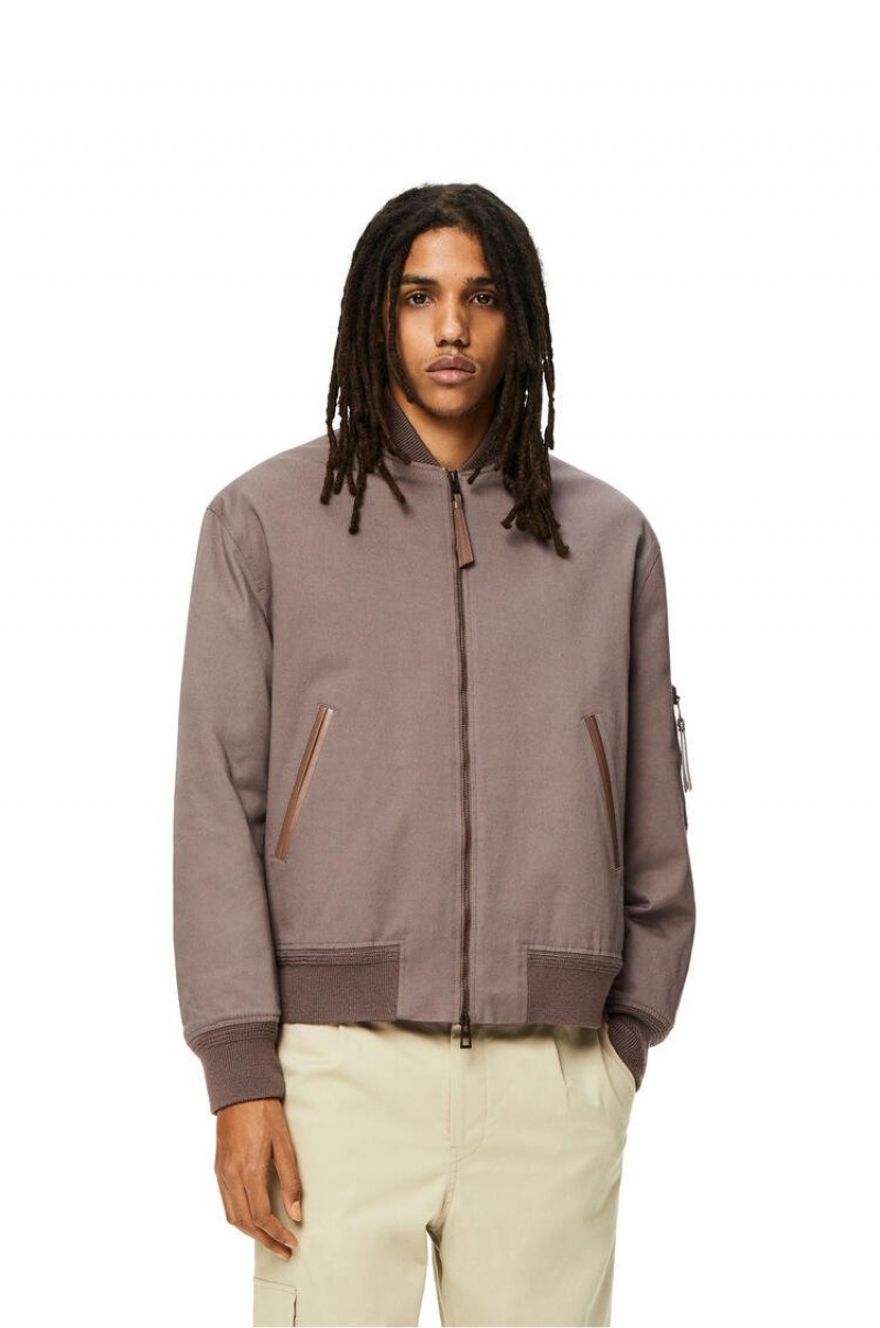 Chaquetas Loewe Bomber jacket in cotton Hombre Iron | 745QXAIGT