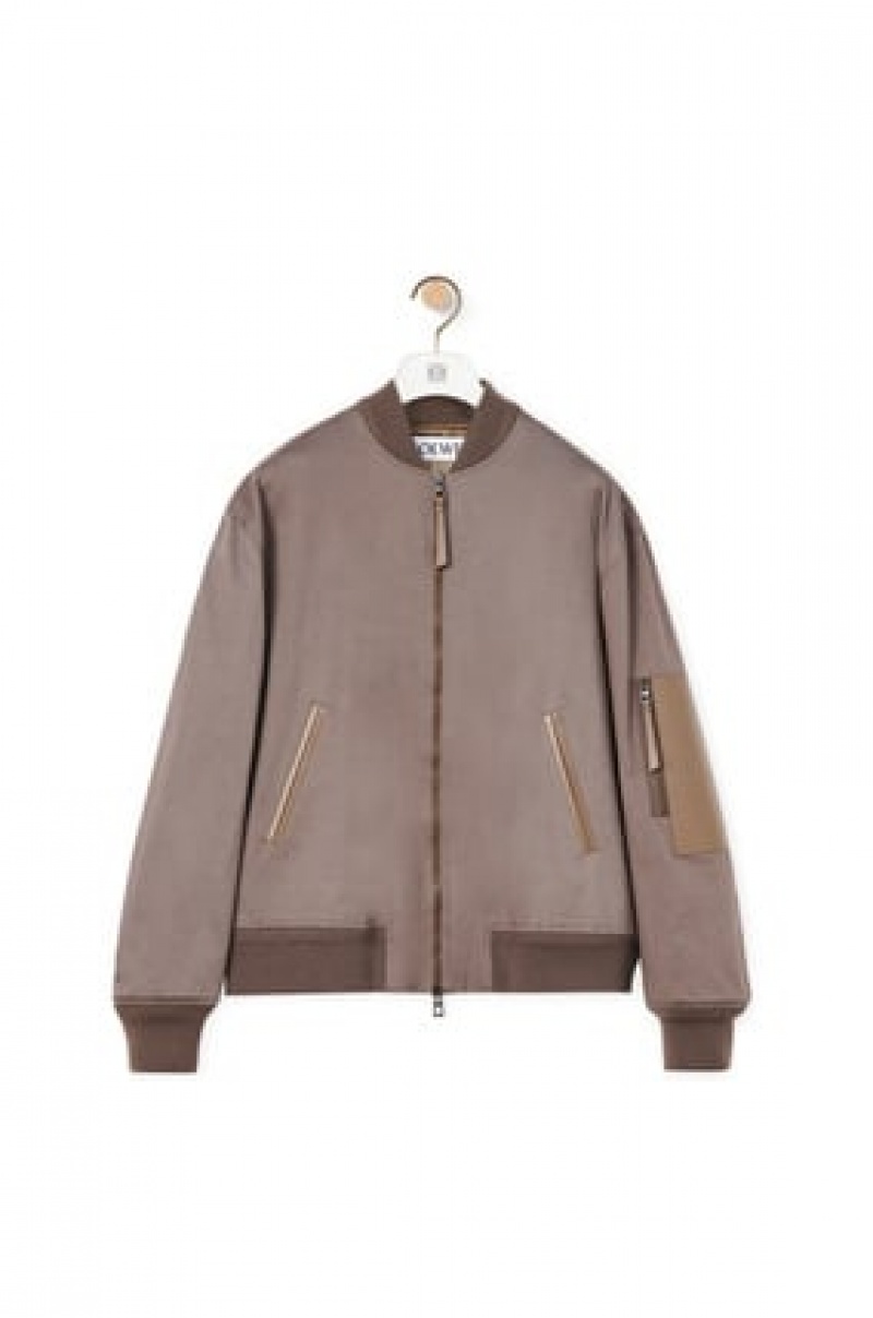 Chaquetas Loewe Bomber jacket in cotton Hombre Iron | 745QXAIGT