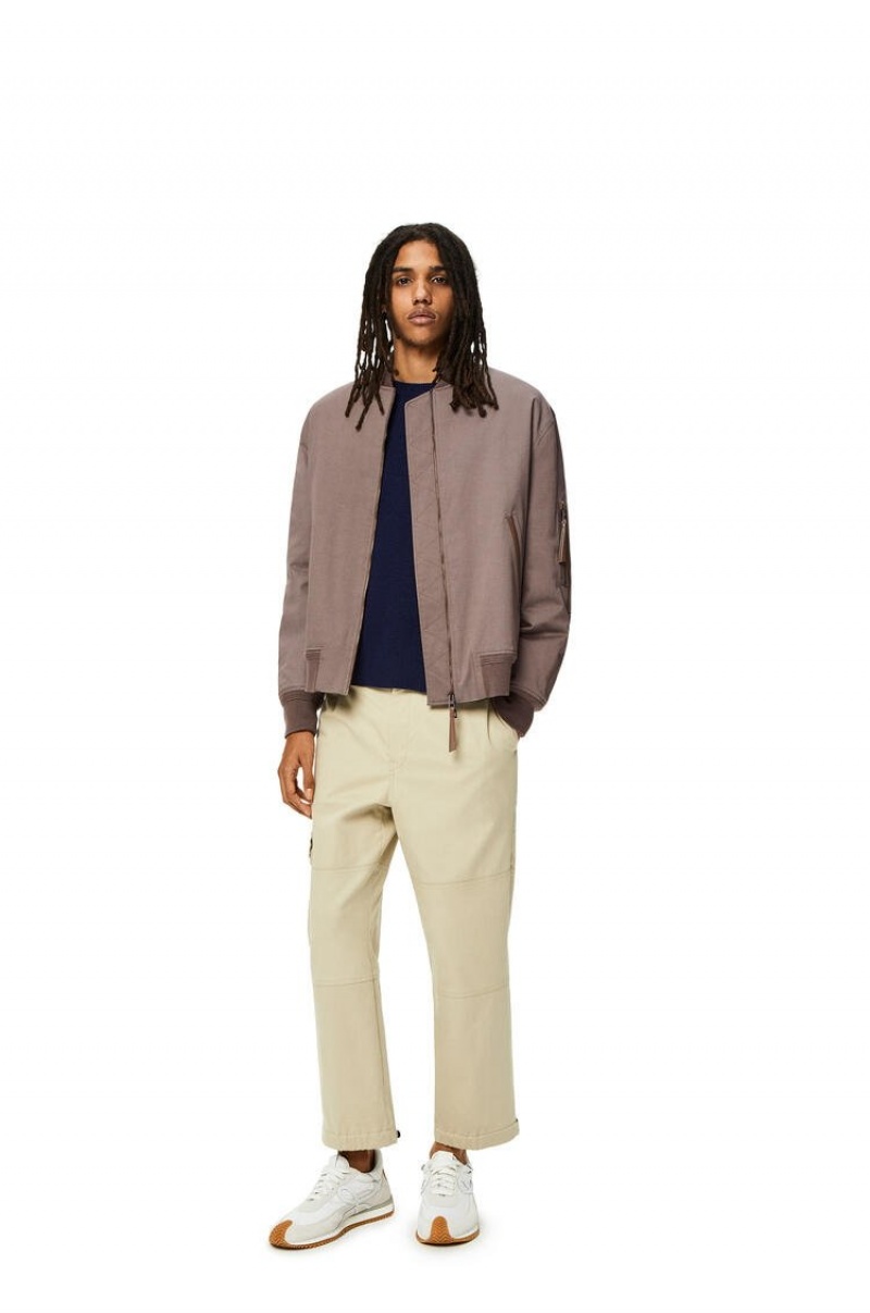 Chaquetas Loewe Bomber jacket in cotton Hombre Iron | 745QXAIGT