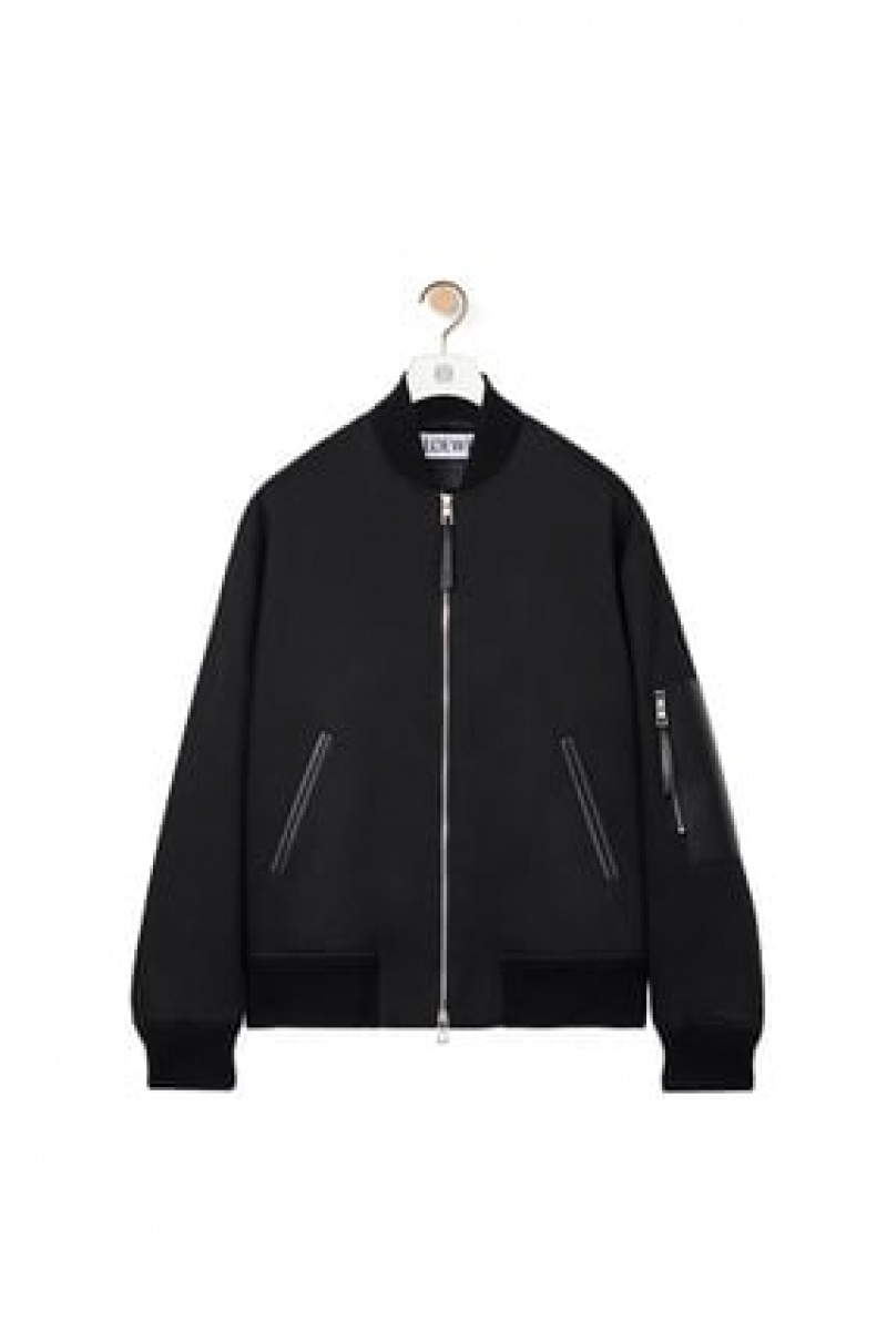 Chaquetas Loewe Bomber jacket in cotton Hombre Negras | 538FPMRYK