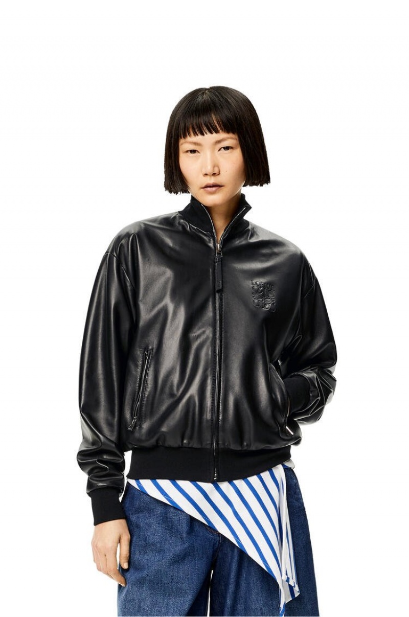 Chaquetas Loewe Bomber jacket in nappa Mujer Negras | 760ZMSXER