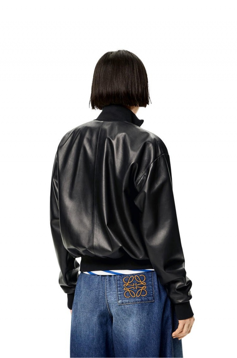 Chaquetas Loewe Bomber jacket in nappa Mujer Negras | 760ZMSXER