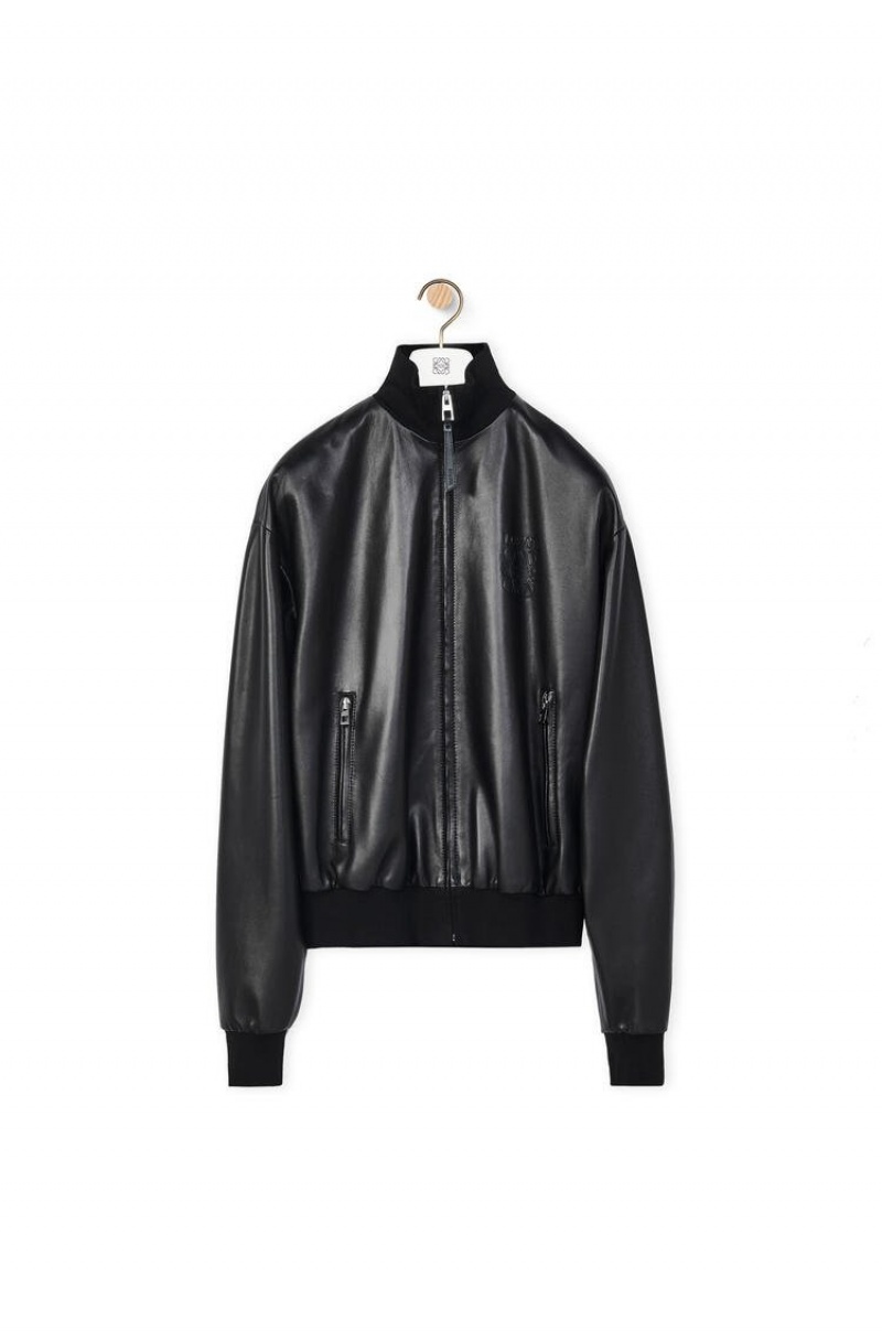 Chaquetas Loewe Bomber jacket in nappa Mujer Negras | 760ZMSXER