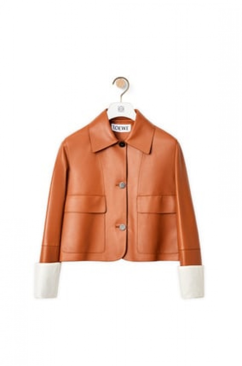 Chaquetas Loewe Button jacket in nappa Mujer Tan | 276WDZELI