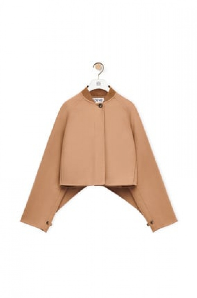 Chaquetas Loewe Button jacket in wool and cashmere Mujer Camel | 016ZKDGIW