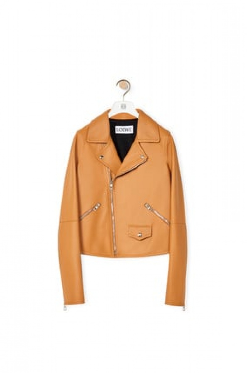 Chaquetas Loewe Ciclismo jacket in nappa Mujer Warm Desert | 421SQIZXD