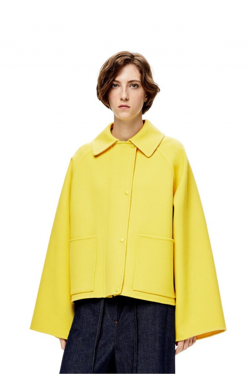 Chaquetas Loewe Corta jacket in wool and cashmere Mujer Amarillo | 940QULDAB