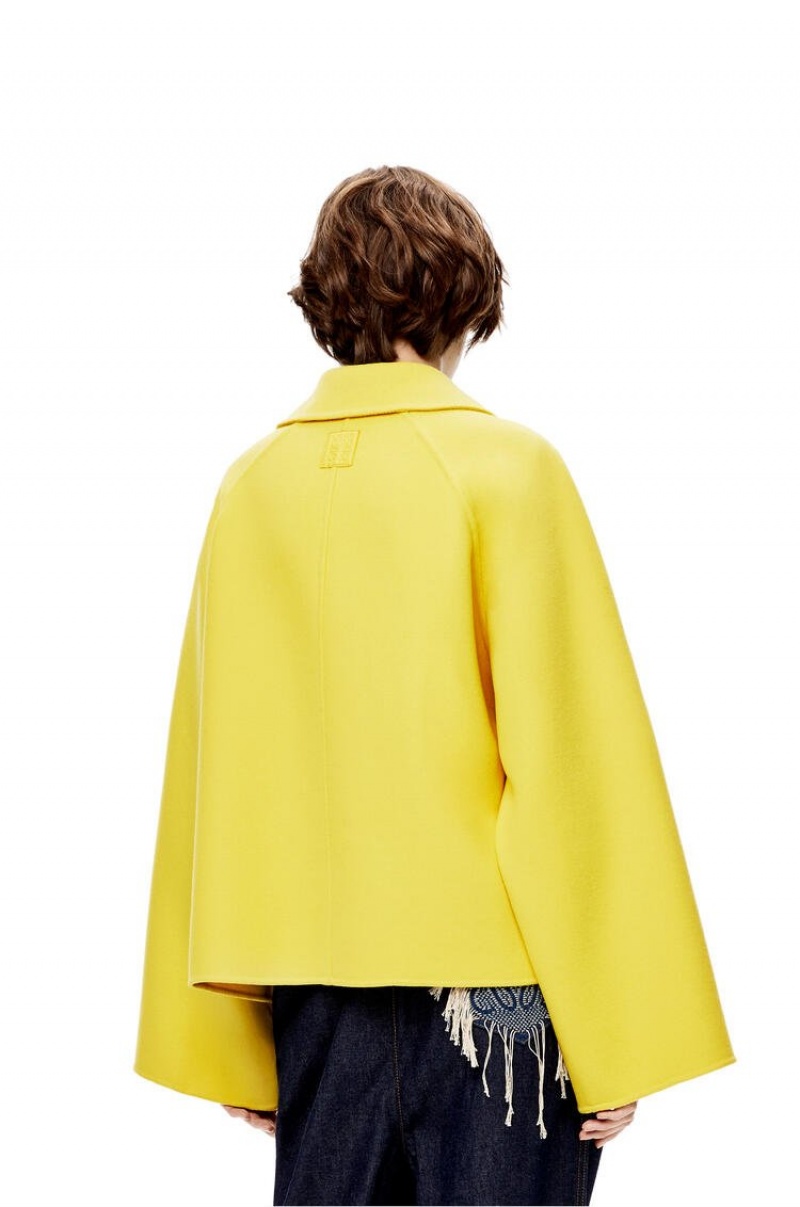 Chaquetas Loewe Corta jacket in wool and cashmere Mujer Amarillo | 940QULDAB