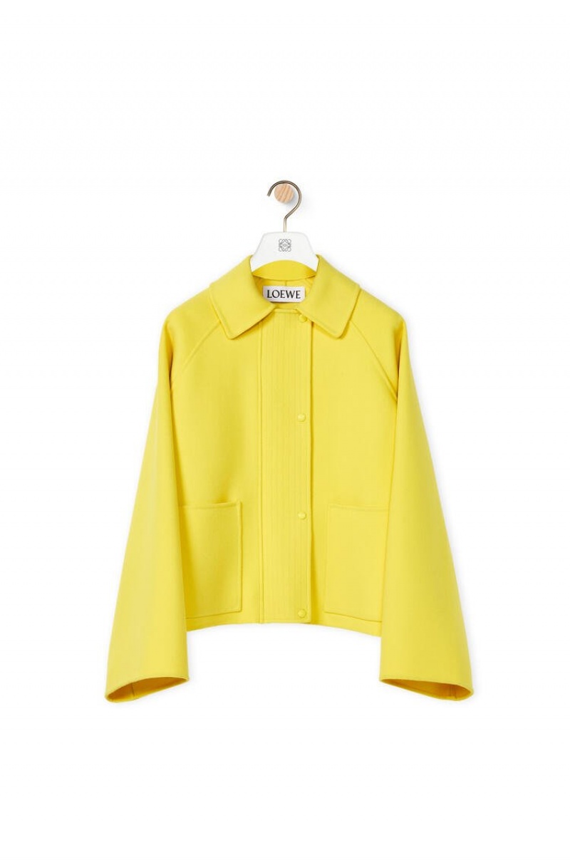 Chaquetas Loewe Corta jacket in wool and cashmere Mujer Amarillo | 940QULDAB