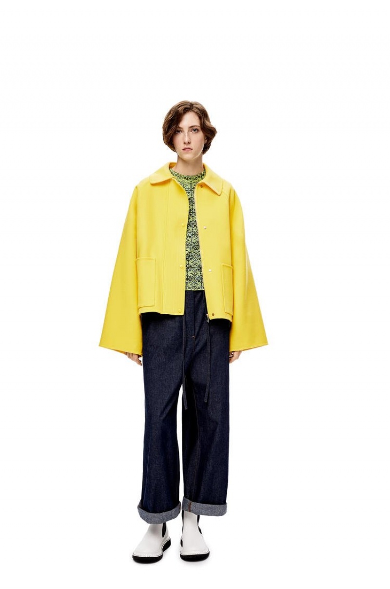 Chaquetas Loewe Corta jacket in wool and cashmere Mujer Amarillo | 940QULDAB