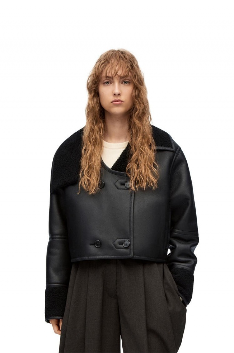 Chaquetas Loewe Deconstructed jacket in shearling Mujer Negras | 308OHNPJL