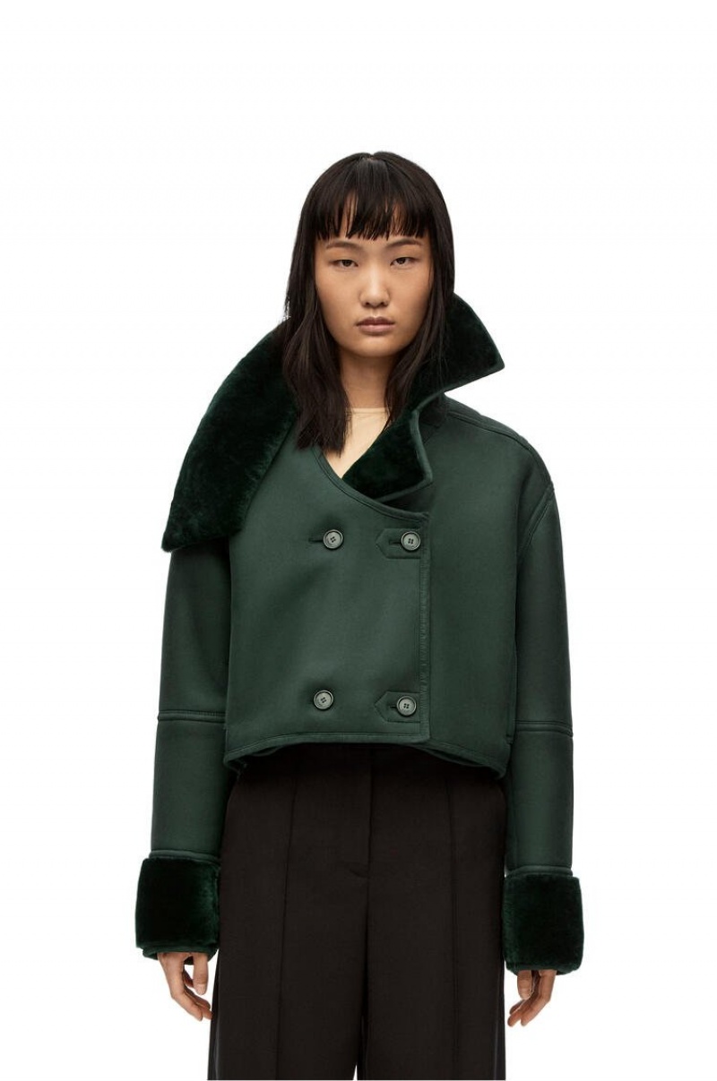 Chaquetas Loewe Deconstructed jacket in shearling Mujer Verde | 538YFTHGX