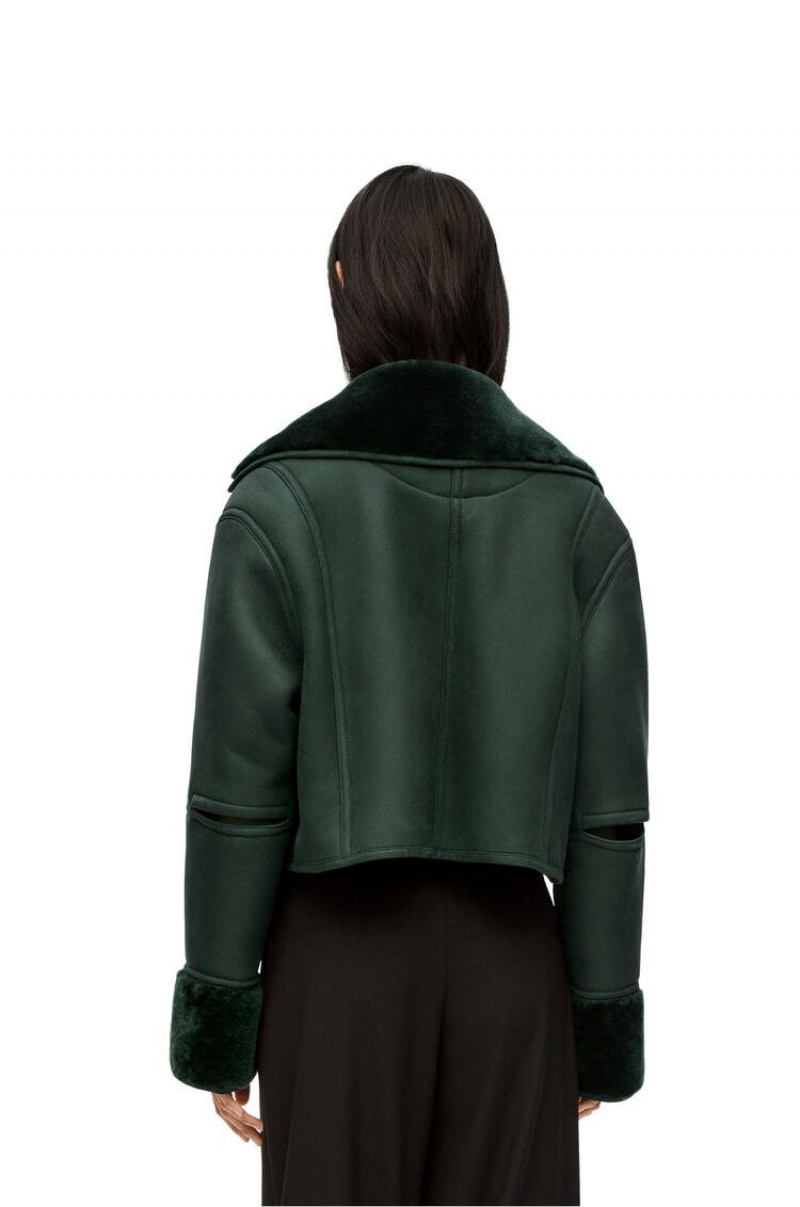 Chaquetas Loewe Deconstructed jacket in shearling Mujer Verde | 538YFTHGX