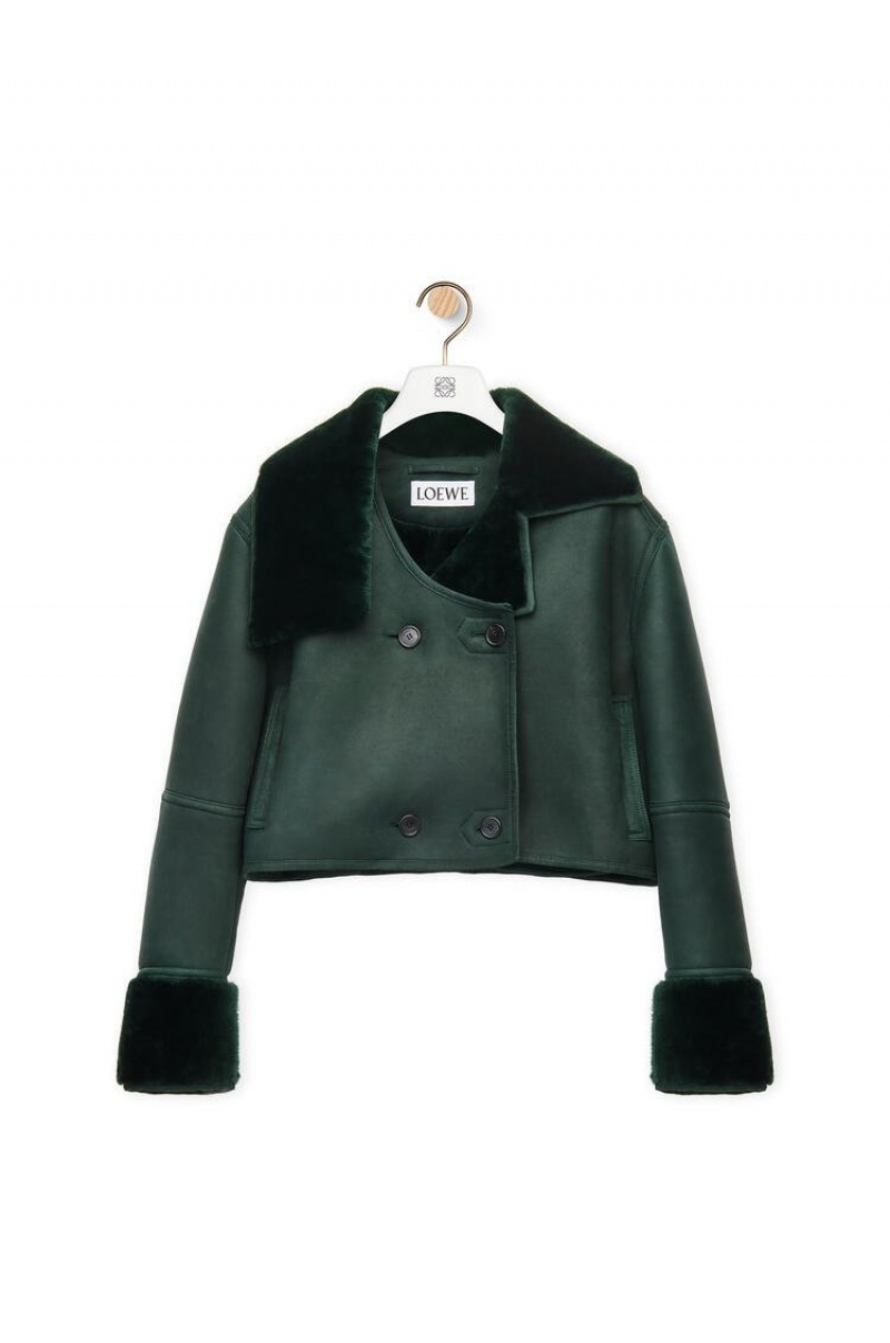 Chaquetas Loewe Deconstructed jacket in shearling Mujer Verde | 538YFTHGX