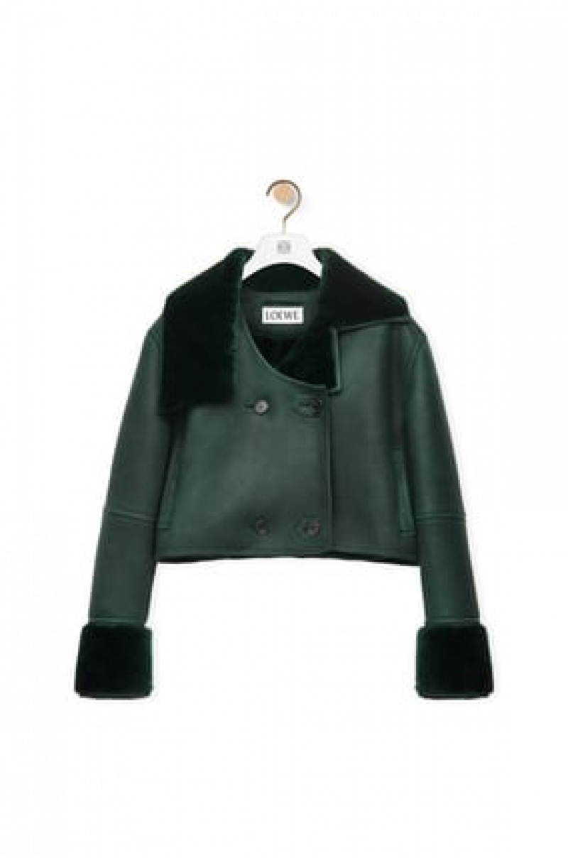 Chaquetas Loewe Deconstructed jacket in shearling Mujer Verde | 538YFTHGX