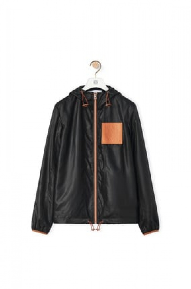 Chaquetas Loewe Encapuchado jacket in ripstop shell Mujer Negras | 082KSNFRM