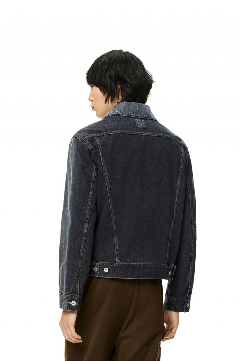 Chaquetas Loewe Jacket in faded denim Hombre Negras | 573GHEUBP