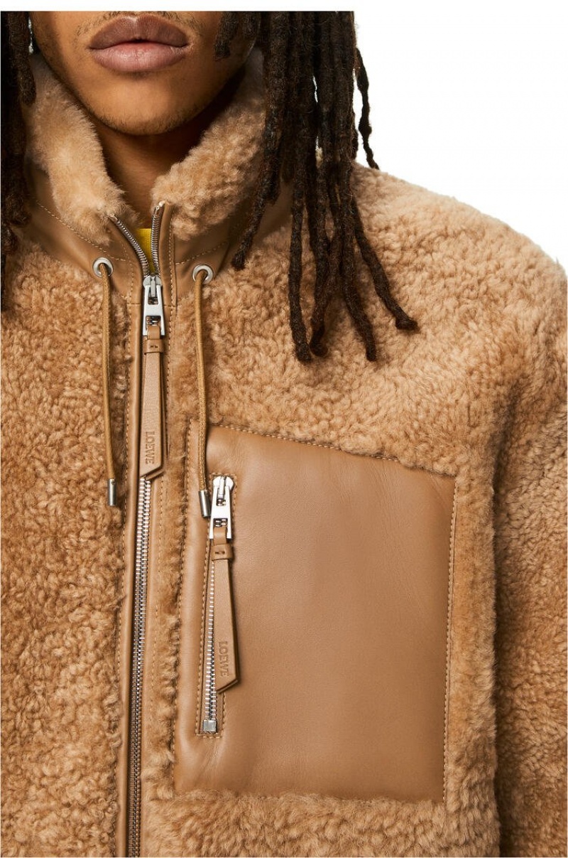 Chaquetas Loewe Jacket in shearling Hombre Beige | 172XOPUVL