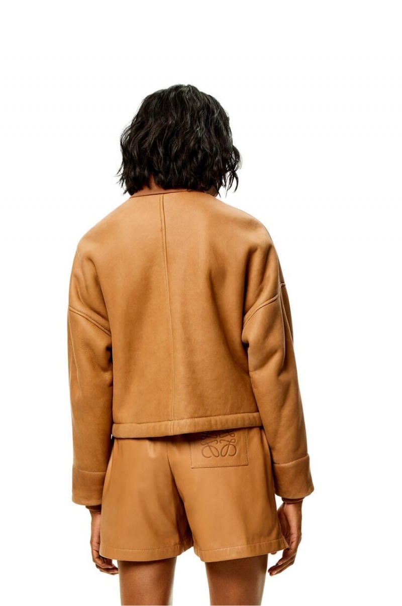 Chaquetas Loewe Jacket in shearling Mujer Toffee | 534JMNSBV