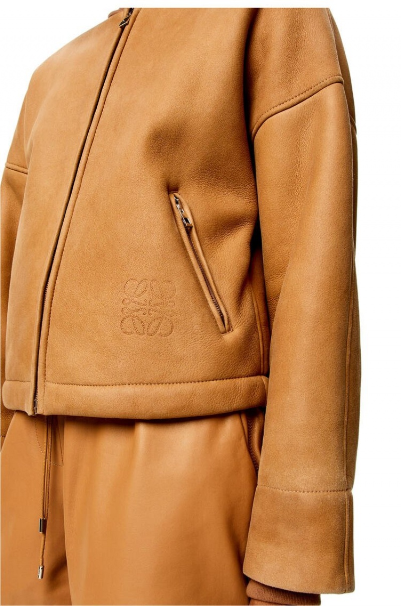 Chaquetas Loewe Jacket in shearling Mujer Toffee | 534JMNSBV