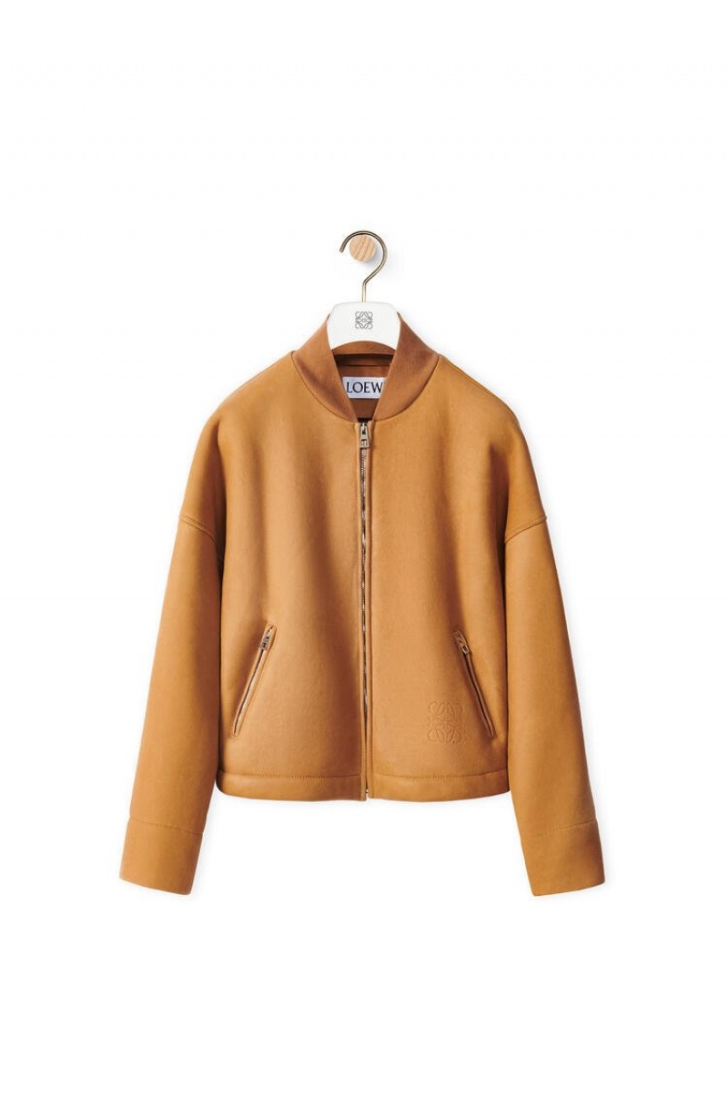 Chaquetas Loewe Jacket in shearling Mujer Toffee | 534JMNSBV