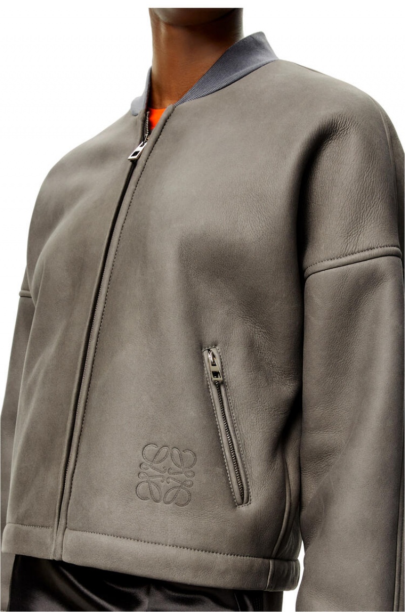 Chaquetas Loewe Jacket in shearling Mujer Gris | 401YILRCD