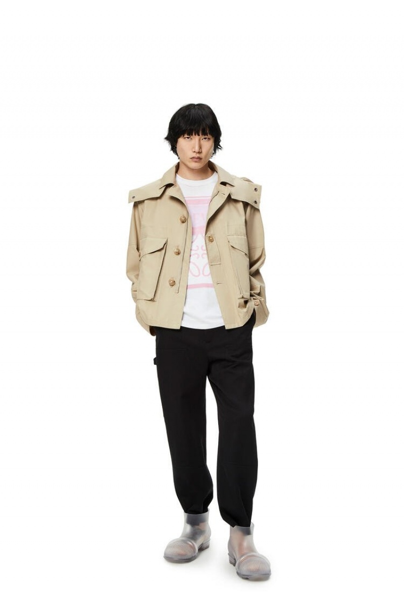 Chaquetas Loewe Parachute jacket in cotton Hombre Gris | 682JXZHKO