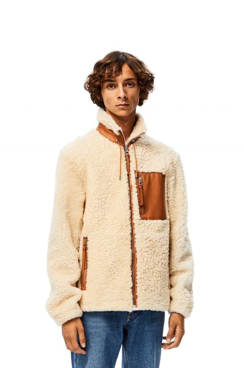 Chaquetas Loewe Shearling jacket Hombre Blancas | 184DFYBPK