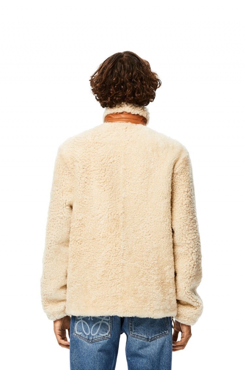 Chaquetas Loewe Shearling jacket Hombre Blancas | 184DFYBPK