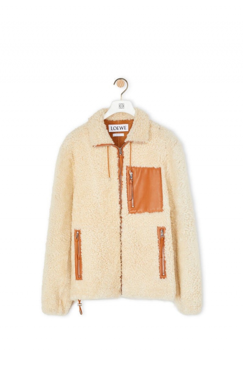 Chaquetas Loewe Shearling jacket Hombre Blancas | 184DFYBPK