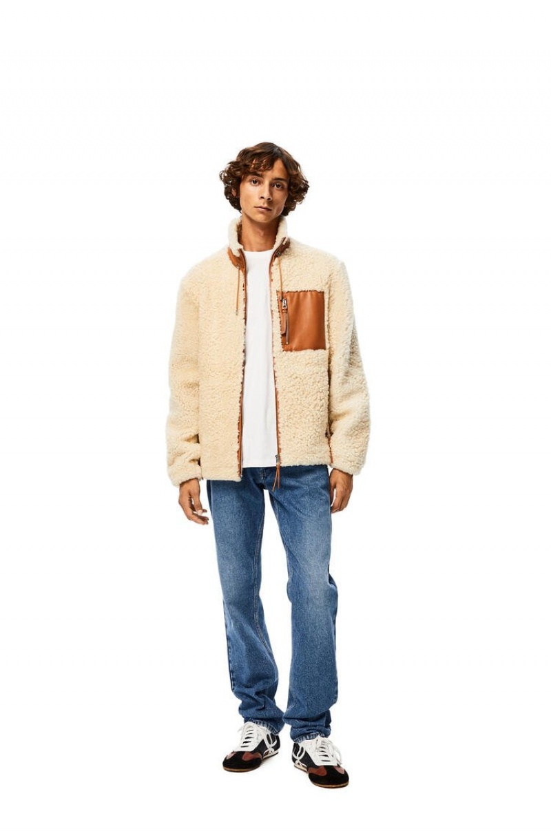 Chaquetas Loewe Shearling jacket Hombre Blancas | 184DFYBPK