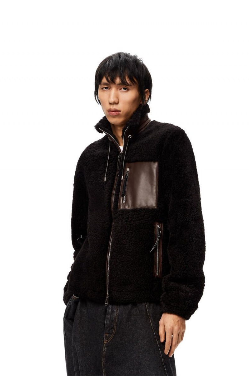 Chaquetas Loewe Shearling jacket Hombre Negras Marrones | 987PWBXSC