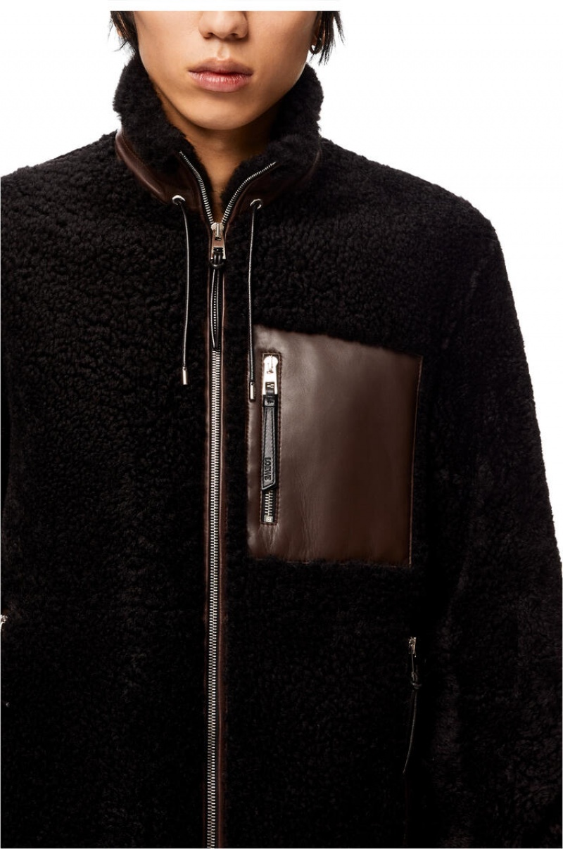 Chaquetas Loewe Shearling jacket Hombre Negras Marrones | 987PWBXSC