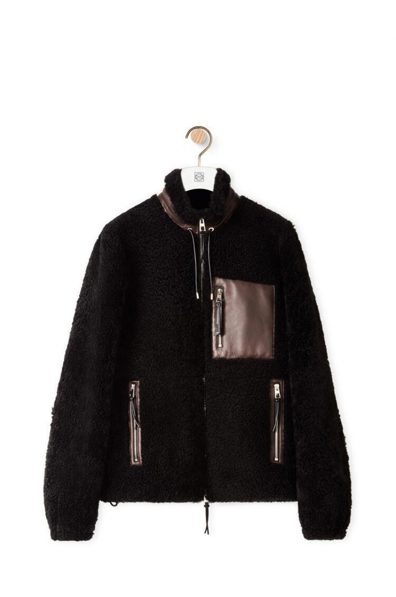 Chaquetas Loewe Shearling jacket Hombre Negras Marrones | 987PWBXSC