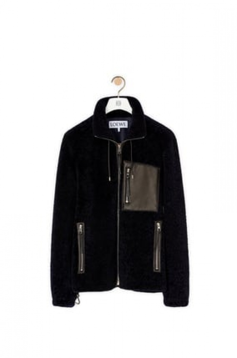 Chaquetas Loewe Shearling jacket Hombre Azul Marino Azules Negras | 608EQLPIH