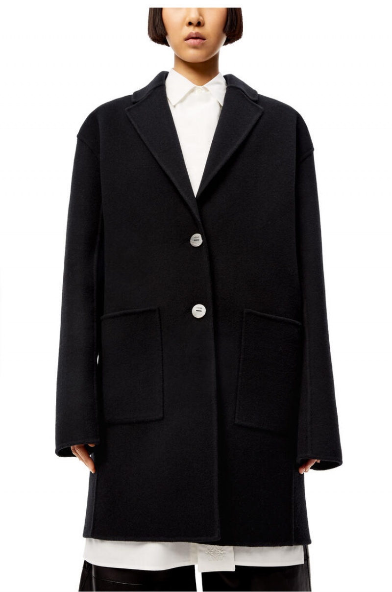 Chaquetas Loewe Slit jacket in wool and cashmere Mujer Negras | 935XOMRUT