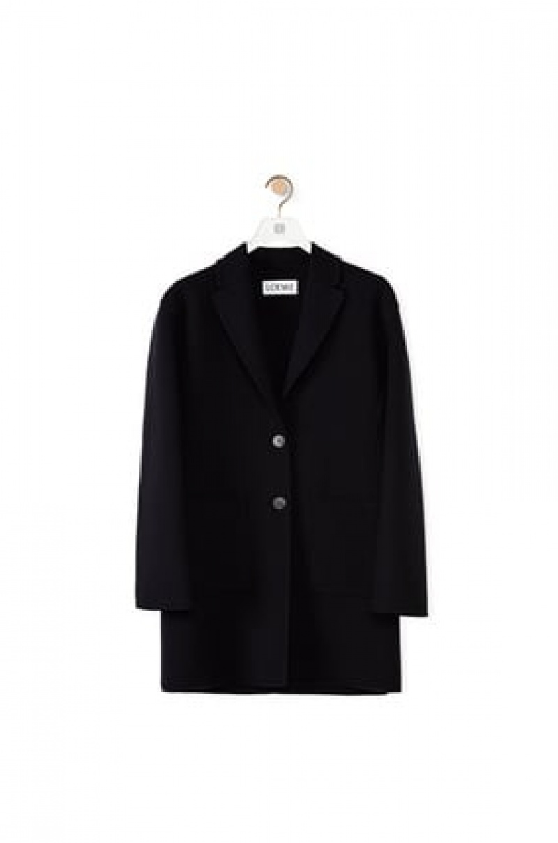 Chaquetas Loewe Slit jacket in wool and cashmere Mujer Negras | 935XOMRUT