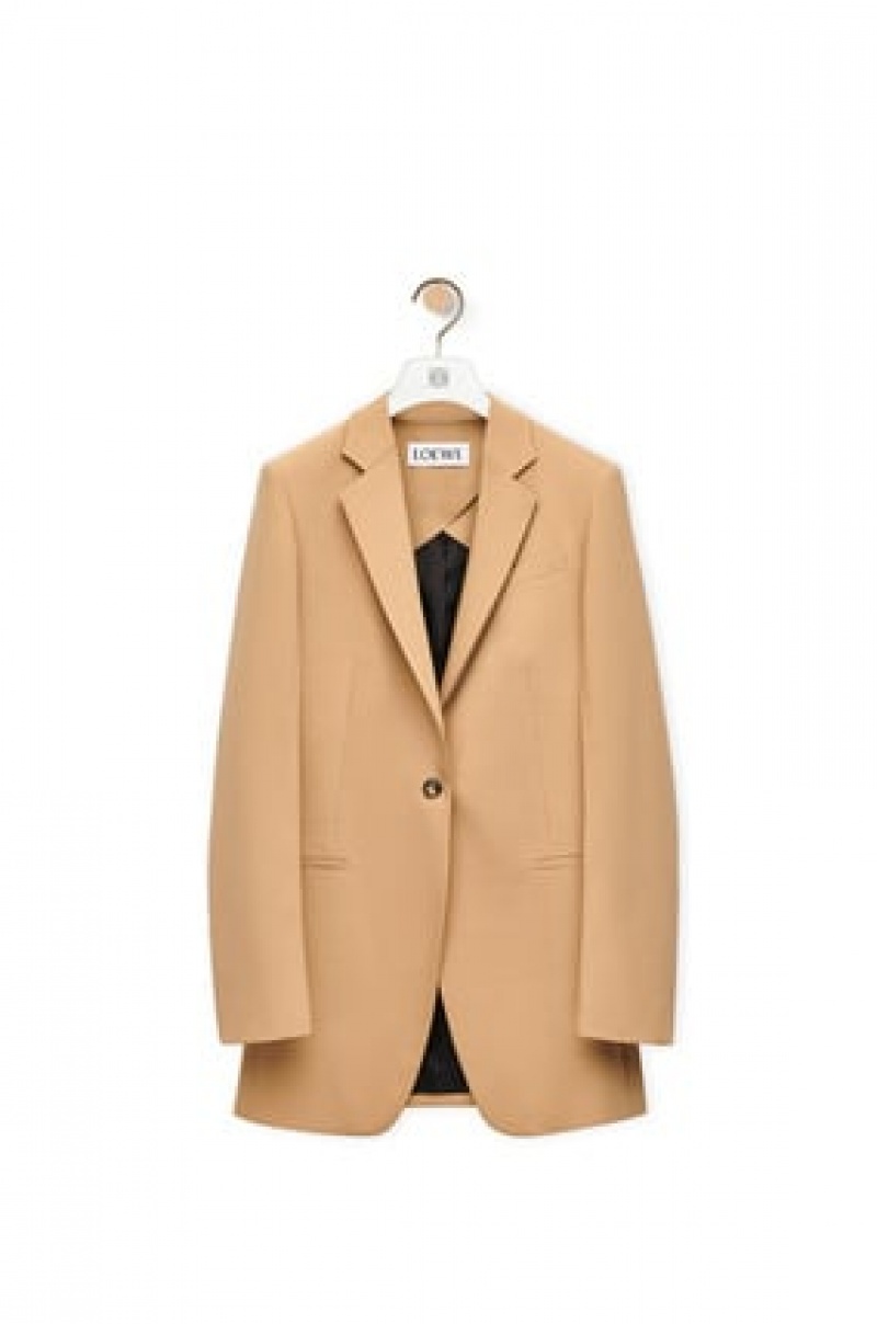 Chaquetas Loewe Tailored jacket in wool Mujer Beige | 036RMCTOY