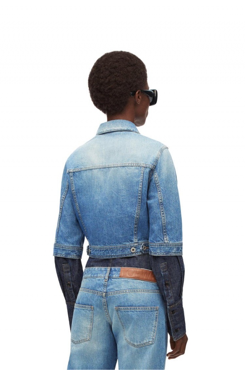 Chaquetas Loewe Trompe l'oeil jacket in denim Mujer Azules | 153XCHWMF