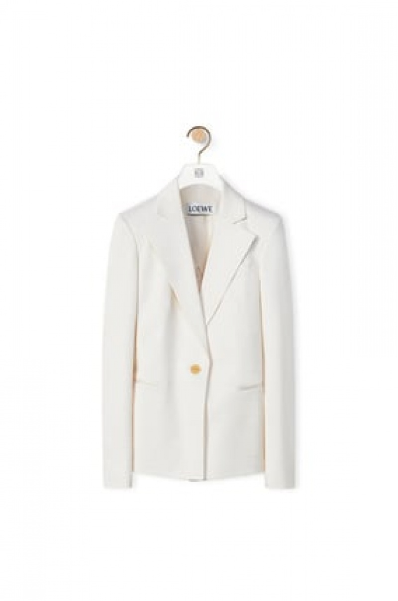 Chaquetas Loewe Twisted jacket in wool and silk Mujer Blancas | 035WDYICS