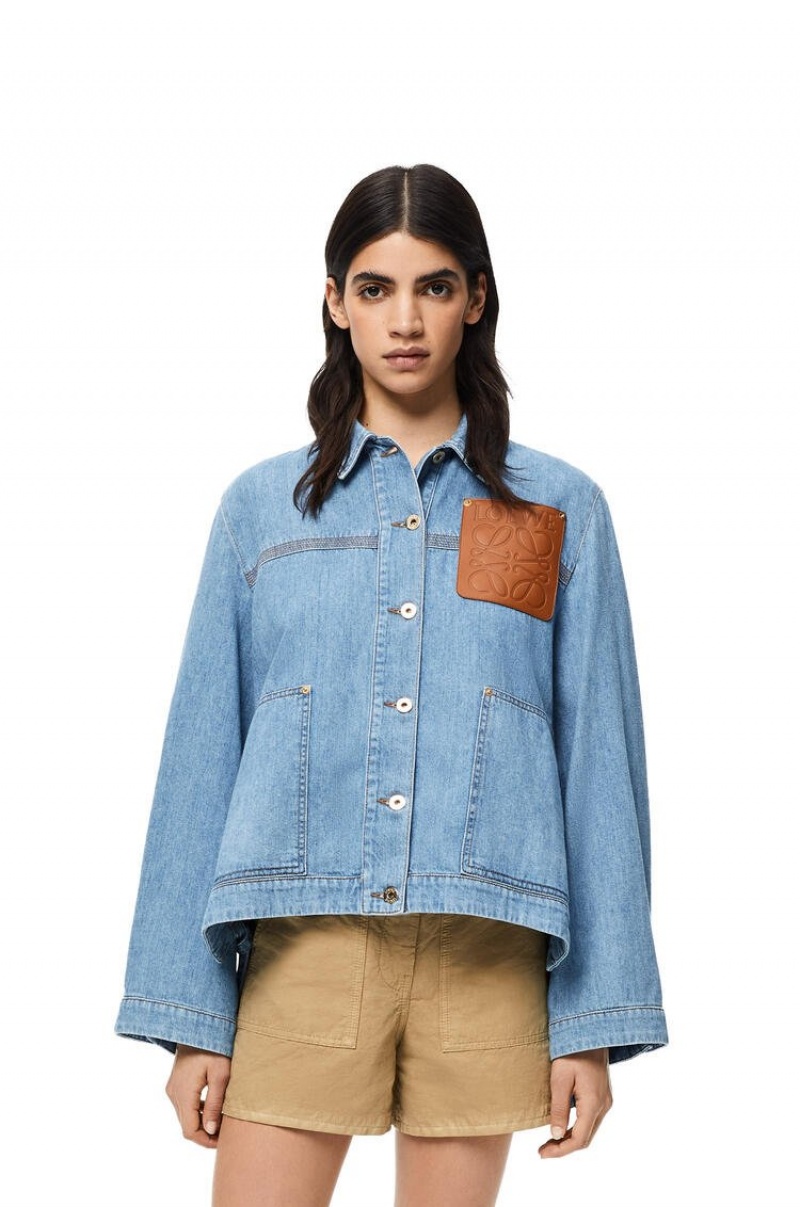 Chaquetas Loewe Workwear jacket in denim Mujer Azules Claro | 578NQGWSX