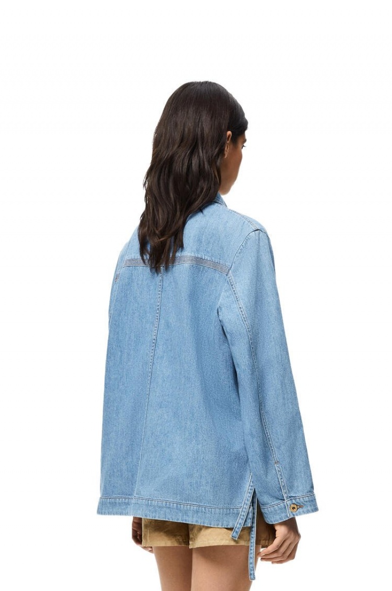 Chaquetas Loewe Workwear jacket in denim Mujer Azules Claro | 578NQGWSX