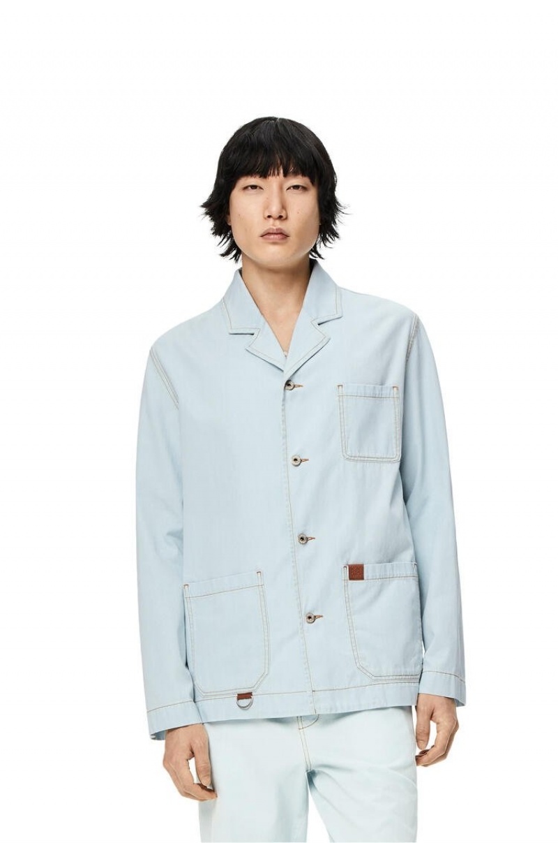 Chaquetas Loewe Workwear jacket in denim Hombre Azules | 267XWECHM