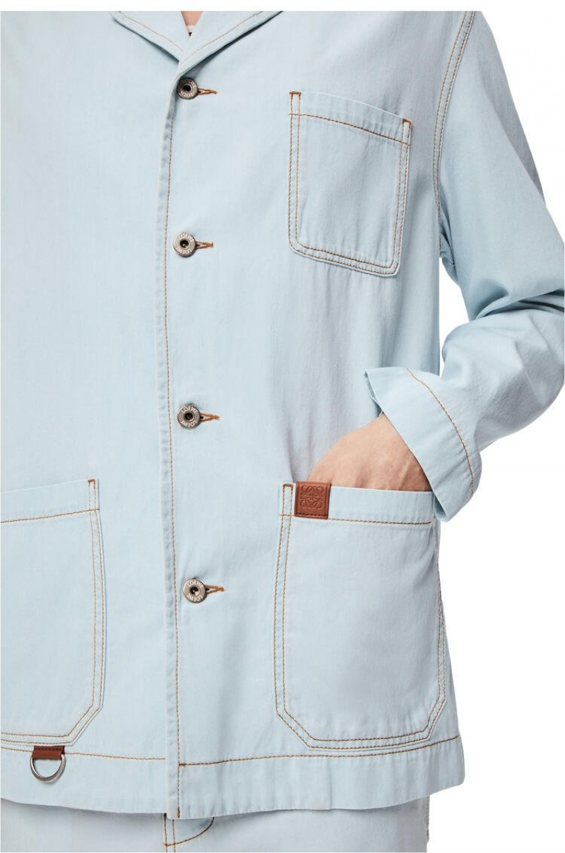 Chaquetas Loewe Workwear jacket in denim Hombre Azules | 267XWECHM