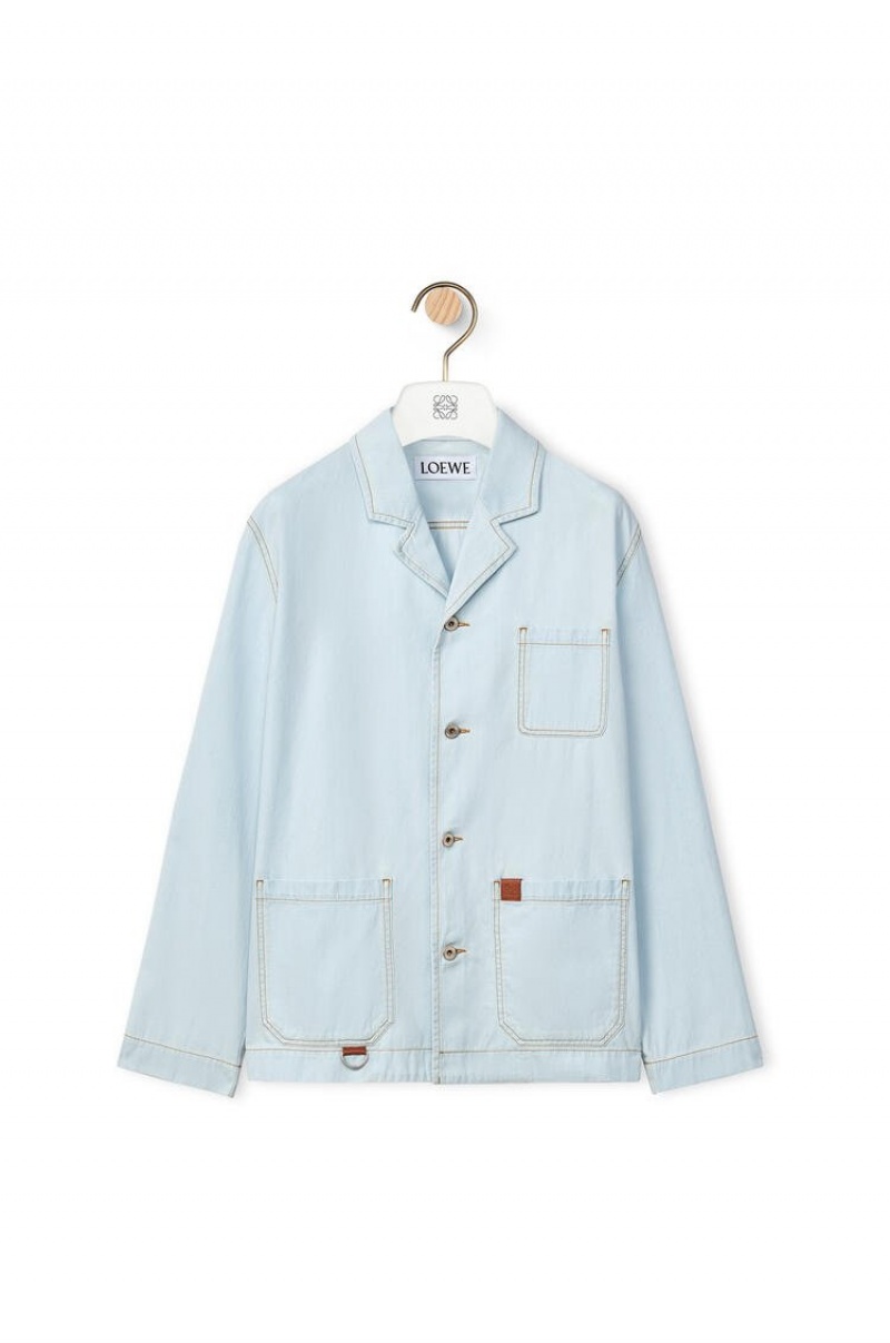 Chaquetas Loewe Workwear jacket in denim Hombre Azules | 267XWECHM