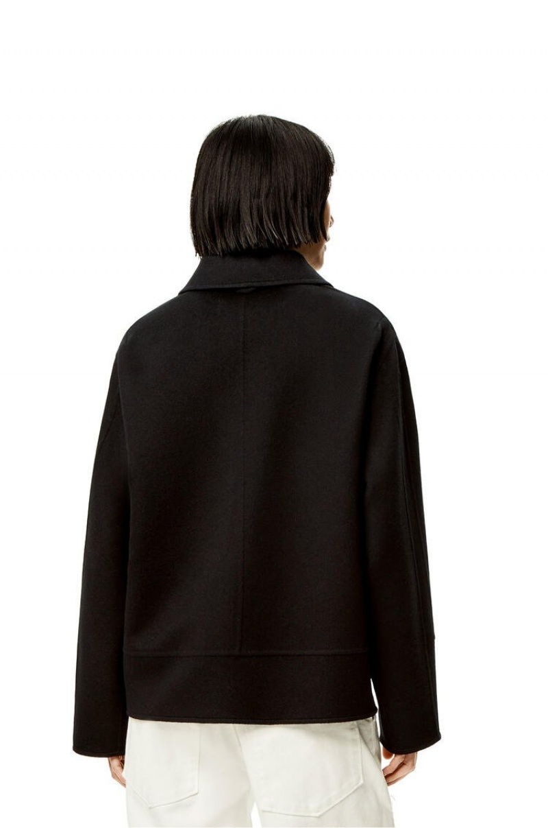 Chaquetas Loewe Workwear jacket in wool and cashmere Mujer Negras | 652GTYNVW